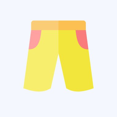 Simge Şortlar. Rugby sembolüyle ilgili. Düz stil. Basit tasarım çizimi