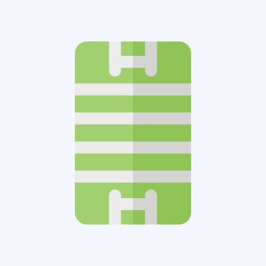 Simge Sunumu. Rugby sembolüyle ilgili. Düz stil. Basit tasarım çizimi