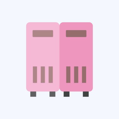 Simge Dolapları. Rugby sembolüyle ilgili. Düz stil. Basit tasarım çizimi