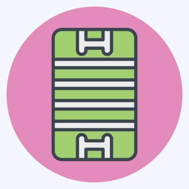 Simge Sunumu. Rugby sembolüyle ilgili. renk arkadaşı stili. Basit tasarım çizimi