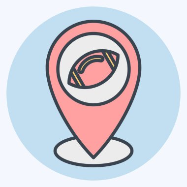 Simge Yer Tutucu. Rugby sembolüyle ilgili. renk arkadaşı stili. Basit tasarım çizimi