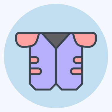 Simge Zırhı. Rugby sembolüyle ilgili. renk arkadaşı stili. Basit tasarım çizimi