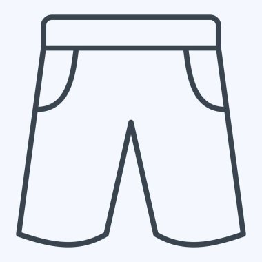 Simge Şortlar. Rugby sembolüyle ilgili. Sıra tarzı. Basit tasarım çizimi