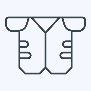 Simge Zırhı. Rugby sembolüyle ilgili. Sıra tarzı. Basit tasarım çizimi