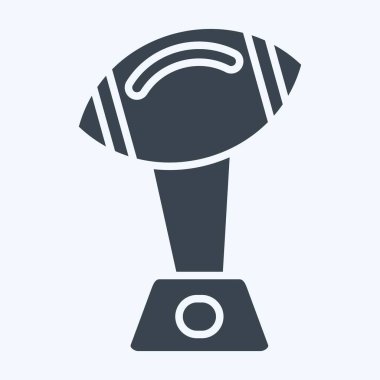 Simge Kupası. Rugby sembolüyle ilgili. Kabartma tarzı. Basit tasarım çizimi