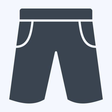 Simge Şortlar. Rugby sembolüyle ilgili. Kabartma tarzı. Basit tasarım çizimi