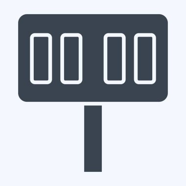 Simge Skor tabelası. Rugby sembolüyle ilgili. Kabartma tarzı. Basit tasarım çizimi