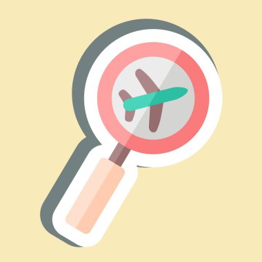 Çıkartma Araması. Havalimanı sembolüyle ilgili. Basit tasarım çizimi