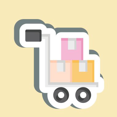 Etiket Kargo. Havalimanı sembolüyle ilgili. Basit tasarım çizimi