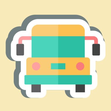 Etiket Havalimanı Otobüsü. Havalimanı sembolüyle ilgili. Basit tasarım çizimi