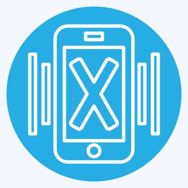 Simge Cep Telefonu Yok. Havalimanı sembolüyle ilgili. Mavi gözlü. Basit tasarım çizimi