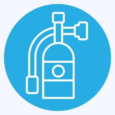 Simge Söndürücü. Havalimanı sembolüyle ilgili. Mavi gözlü. Basit tasarım çizimi