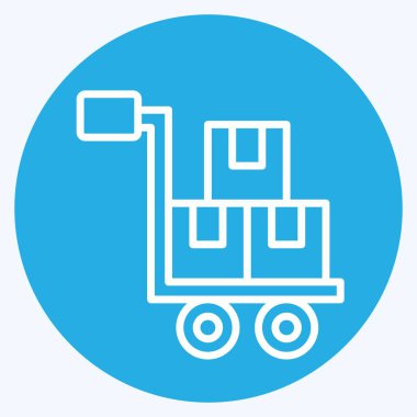 Simge Kargo. Havalimanı sembolüyle ilgili. Mavi gözlü. Basit tasarım çizimi