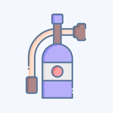 Simge Söndürücü. Havalimanı sembolüyle ilgili. Karalama stili. Basit tasarım çizimi