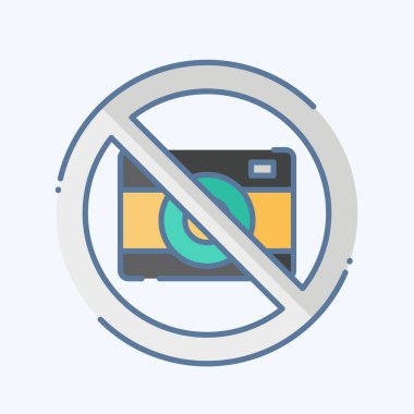 Simge Kamerası Yasaklandı. Havalimanı sembolüyle ilgili. Karalama stili. Basit tasarım çizimi