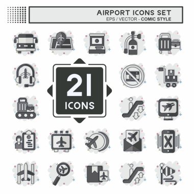 Simge Havalimanı. Havalimanı sembolüyle ilgili. Çizgi roman. Basit tasarım çizimi