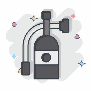 Simge Söndürücü. Havalimanı sembolüyle ilgili. Çizgi roman. Basit tasarım çizimi