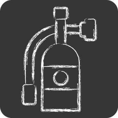 Simge Söndürücü. Havalimanı sembolüyle ilgili. Tebeşir stili. Basit tasarım çizimi