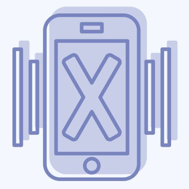 Simge Cep Telefonu Yok. Havalimanı sembolüyle ilgili. İki ton stili. Basit tasarım çizimi