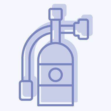 Simge Söndürücü. Havalimanı sembolüyle ilgili. İki ton stili. Basit tasarım çizimi