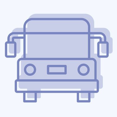 Icon Havaalanı Otobüsü. Havalimanı sembolüyle ilgili. İki ton stili. Basit tasarım çizimi