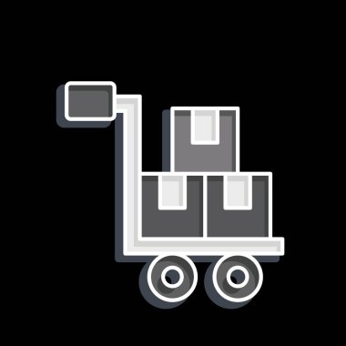 Simge Kargo. Havalimanı sembolüyle ilgili. Parlak bir stil. Basit tasarım çizimi