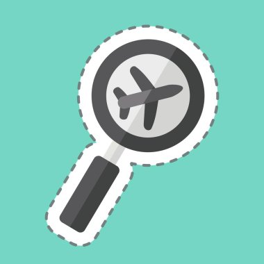 Çıkartma hattı Aramayı kesti. Havalimanı sembolüyle ilgili. Basit tasarım çizimi