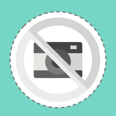 Çıkartma hattı, Kamera Yasaklandı. Havalimanı sembolüyle ilgili. Basit tasarım çizimi