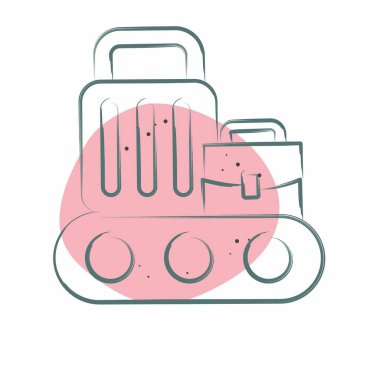 Simge Taşıyıcı Kuşağı. Havalimanı sembolüyle ilgili. Renkli Leke Biçimi. Basit tasarım çizimi