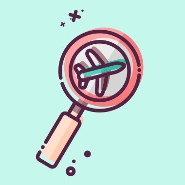 Simge Araması. Havalimanı sembolüyle ilgili. MBE tarzı. Basit tasarım çizimi