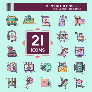 Simge Havalimanı. Havalimanı sembolüyle ilgili. MBE tarzı. Basit tasarım çizimi