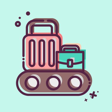 Simge Taşıyıcı Kuşağı. Havalimanı sembolüyle ilgili. MBE tarzı. Basit tasarım çizimi