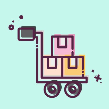 Simge Kargo. Havalimanı sembolüyle ilgili. MBE tarzı. Basit tasarım çizimi