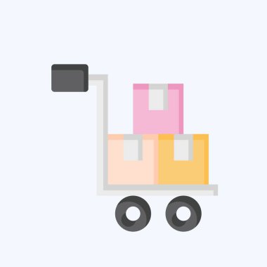 Simge Kargo. Havalimanı sembolüyle ilgili. Düz stil. Basit tasarım çizimi