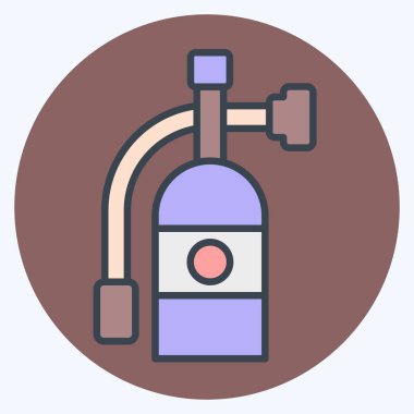 Simge Söndürücü. Havalimanı sembolüyle ilgili. renk arkadaşı stili. Basit tasarım çizimi