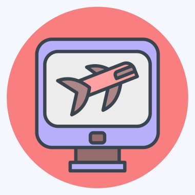 Simge Uçuş Kontrolü. Havalimanı sembolüyle ilgili. renk arkadaşı stili. Basit tasarım çizimi