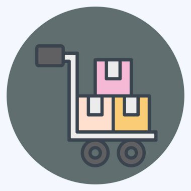 Simge Kargo. Havalimanı sembolüyle ilgili. renk arkadaşı stili. Basit tasarım çizimi