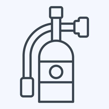 Simge Söndürücü. Havalimanı sembolüyle ilgili. Sıra tarzı. Basit tasarım çizimi