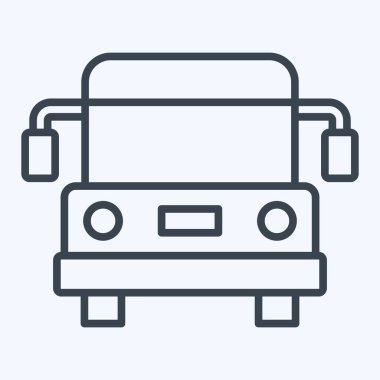 Icon Havaalanı Otobüsü. Havalimanı sembolüyle ilgili. Sıra tarzı. Basit tasarım çizimi