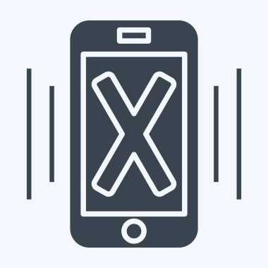 Simge Cep Telefonu Yok. Havalimanı sembolüyle ilgili. Kabartma tarzı. Basit tasarım çizimi