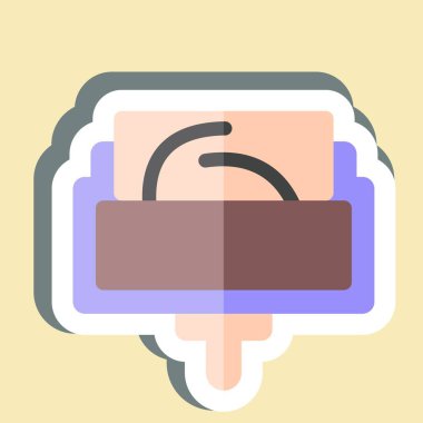 Kumaş üzerinde yuvarlanan çıkartma deseni. Dikiş sembolüyle ilgili. Basit tasarım çizimi