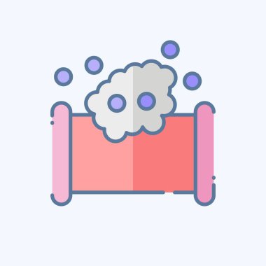 Simge Vuruşu. Dikiş sembolüyle ilgili. Karalama stili. Basit tasarım çizimi