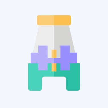 Simge Düğmesi Dikiş Ayağı. Dikiş sembolüyle ilgili. Düz stil. Basit tasarım çizimi