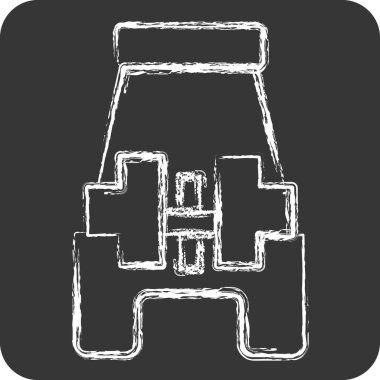 Simge Düğmesi Dikiş Ayağı. Dikiş sembolüyle ilgili. Tebeşir stili. Basit tasarım çizimi