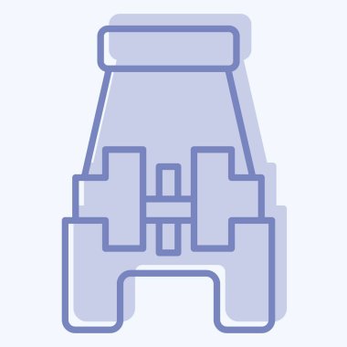 Simge Düğmesi Dikiş Ayağı. Dikiş sembolüyle ilgili. İki ton stili. Basit tasarım çizimi