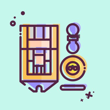 Simge Deliği Ayağı. Dikiş sembolüyle ilgili. MBE tarzı. Basit tasarım çizimi