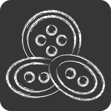 Simge Düğmeleri. Dikiş sembolüyle ilgili. Tebeşir stili. Basit tasarım çizimi