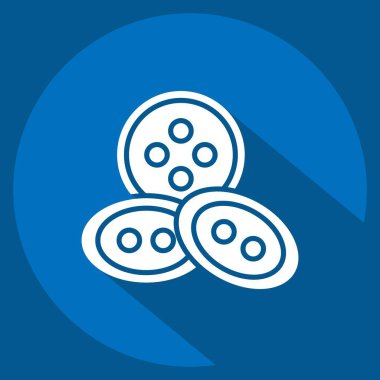 Simge Düğmeleri. Dikiş sembolüyle ilgili. Uzun gölge tarzı. Basit tasarım çizimi