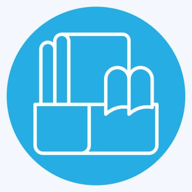 Simge kumaşı. Dikiş sembolüyle ilgili. Mavi gözlü. Basit tasarım çizimi