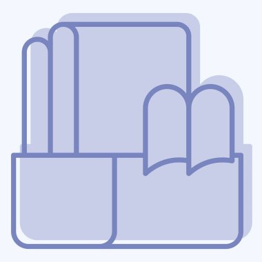 Simge kumaşı. Dikiş sembolüyle ilgili. İki ton stili. Basit tasarım çizimi